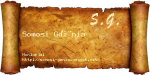 Somosi Génia névjegykártya